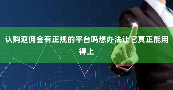 认购返佣金有正规的平台吗想办法让它真正能用得上